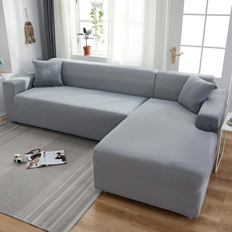 Corner Sofa Cover - Mouse grey - Adaptable & Expandable - Image 6