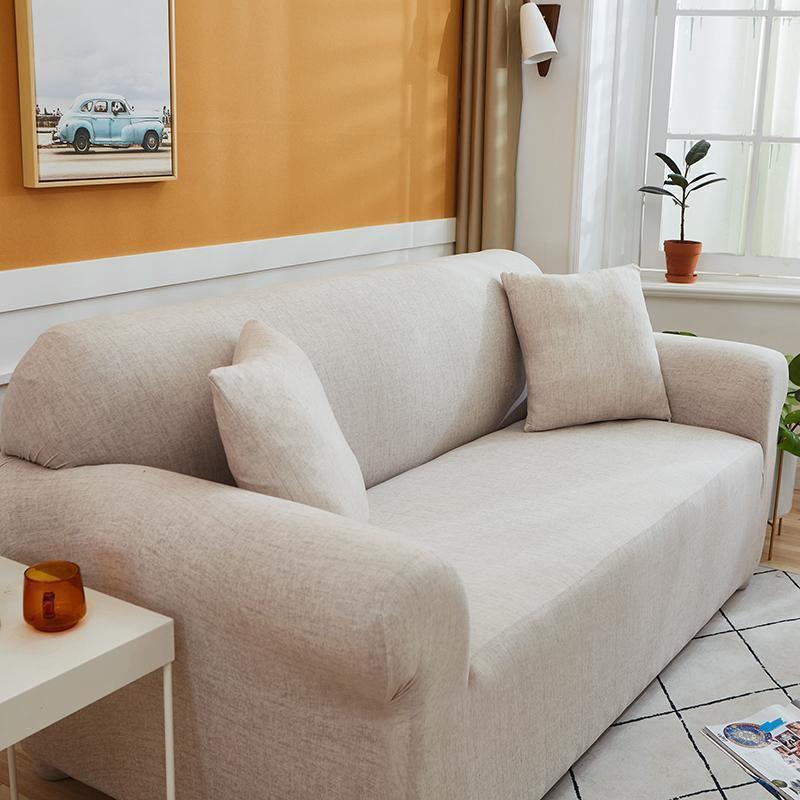 Sofa Cover - Cross pattern - Egg shell - Adaptable & Expandable - Image 4